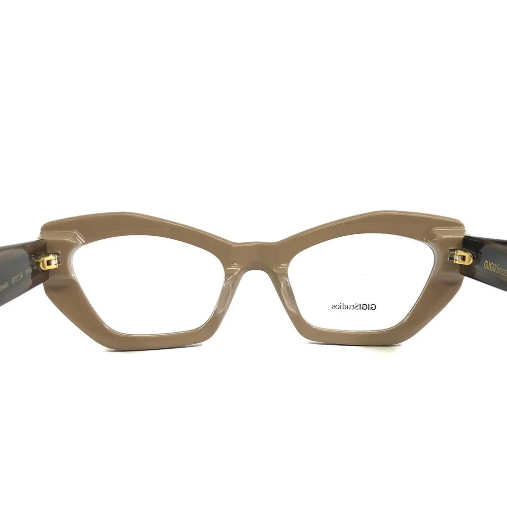 Gigi Studios Eyeglasses Frame KIRA 6727/8 Beige Brown Horn Full Rim 51-20-140